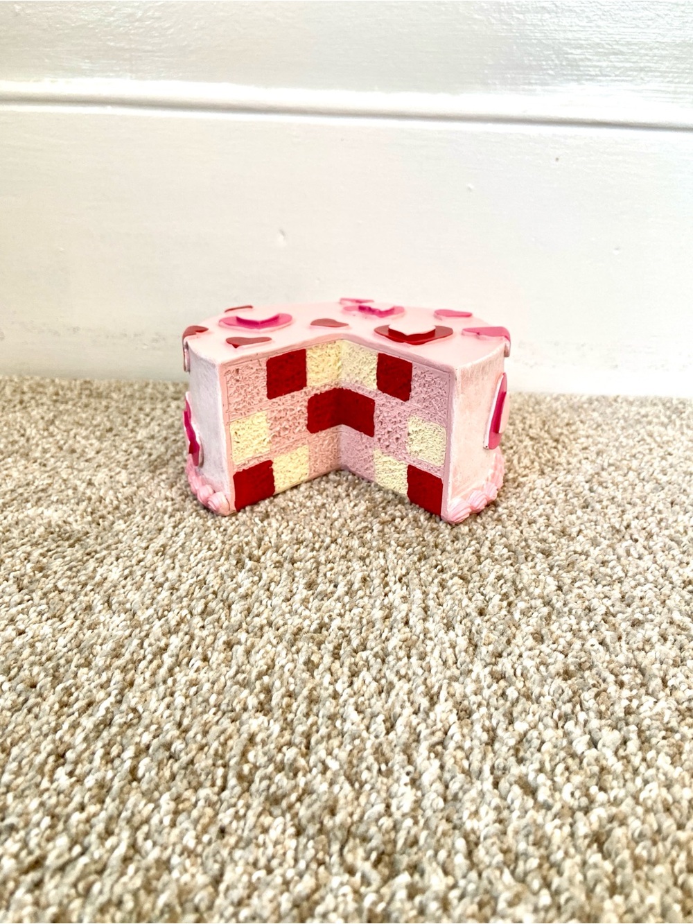 Valentines Day Faux Cake Decor Pink Hearts Red Checkerboard Tiered Tray - Picture 3 of 15